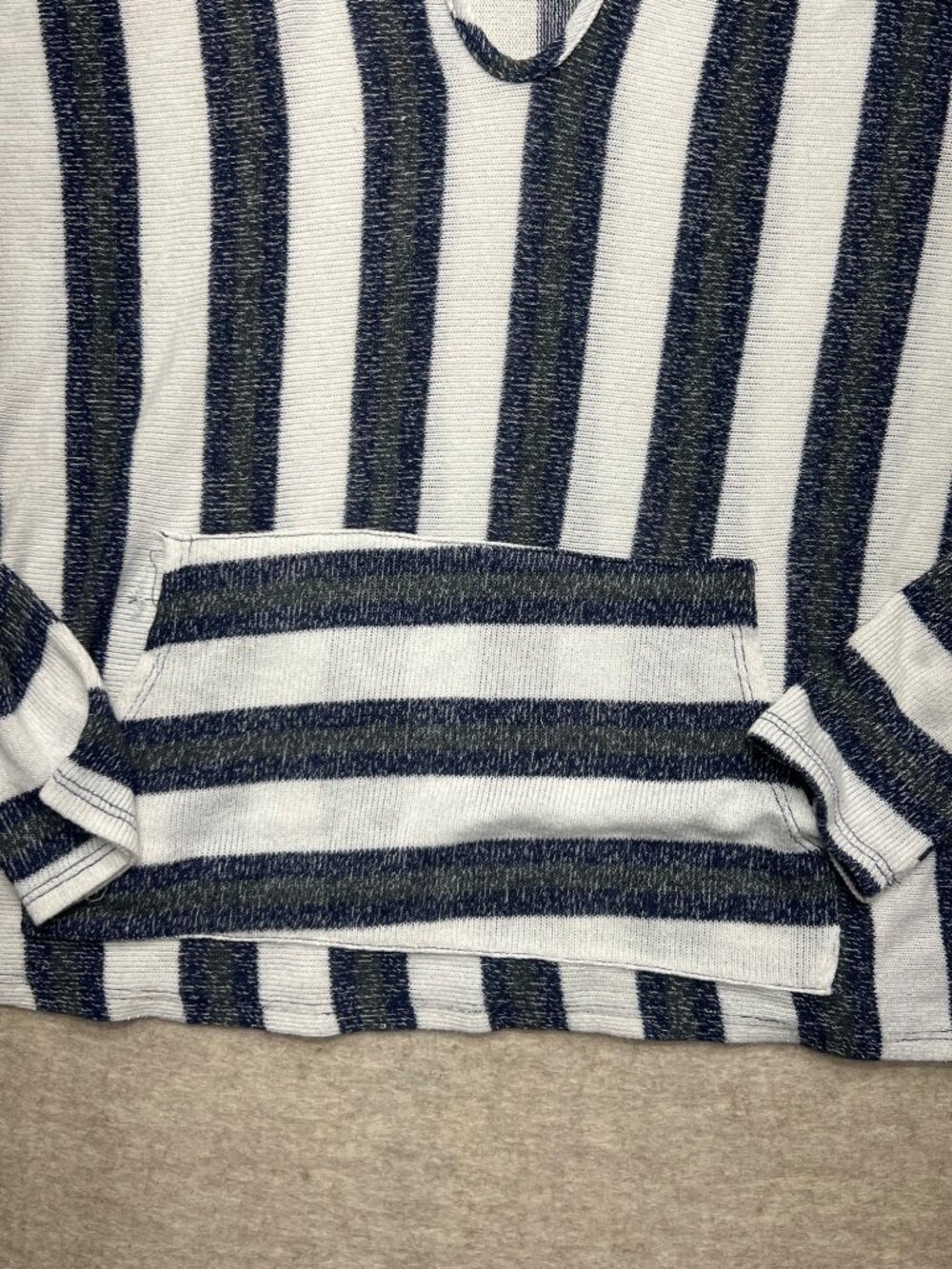 Paper Crane Striped Lightweight Hoodie Knit Small Coastal Beach Casual - Picture 3 of 9